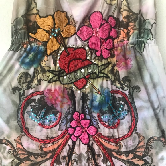 Spy Leopard Embroidered Multi Color Racerback Dress - Picture 3 of 8